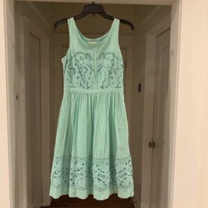 Anthropologie Meadow Rue Crochet Lace Mint Green Dress